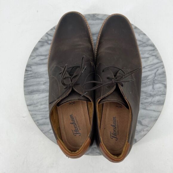 Florsheim Mens 12 Shoe Brown Leather Highland Plain Toe Oxford Preppy Dress main image 9
